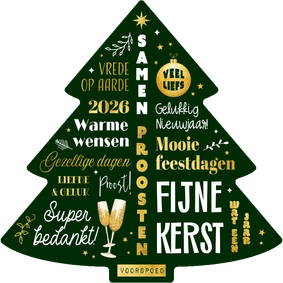 Zakelijke kerstkaart typografische kerstboom warme wensen