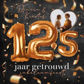 12,5 jaar getrouwd uitnodiging jubileum ballonnen confetti