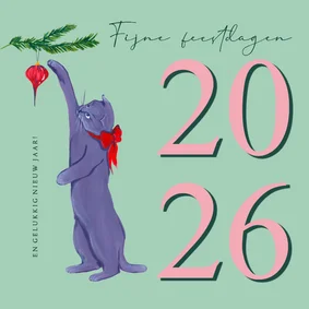 2026 Kerstkaart met poes