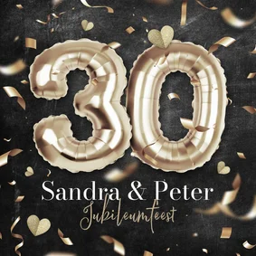 30 jaar getrouwd uitnodiging jubileum parelmoer confetti