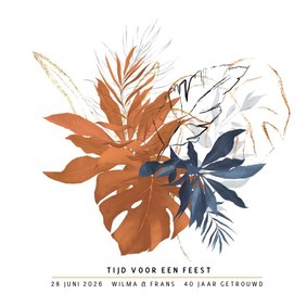 40 jaar getrouwd uitnodiging pastel watercolor bloemen