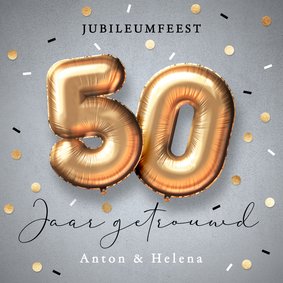 50 jaar jubileum uitnodiging ballonnen