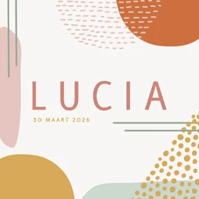 Abstract geboortekaartje voor meisje