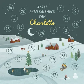 Aftelkalender kerst winterdorp