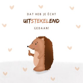 Algemene felicitatiekaart voor geslaagden met egel