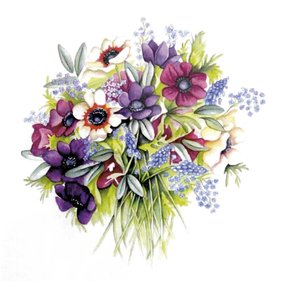 anemonen boeket in aquarel