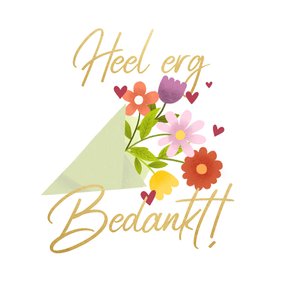Bedankkaart bos bloemen Heel erg bedankt