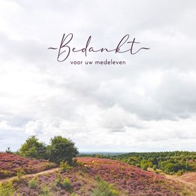 Bedankkaart glooiend heidelandschap