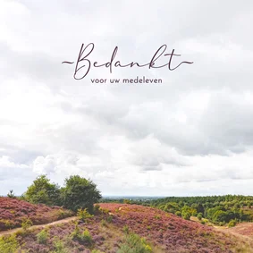 Bedankkaart glooiend heidelandschap