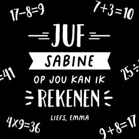 Bedankkaart juf school op jou kan ik rekenen