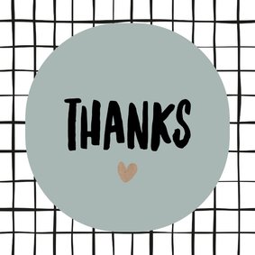 Bedankkaart "Thanks" grid