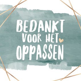 Bedankkaart voor het oppassen  groen