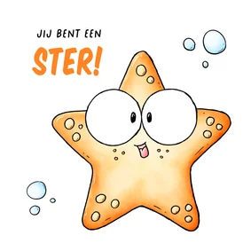 Bedankkaart zeester 'Jij bent een ster!'
