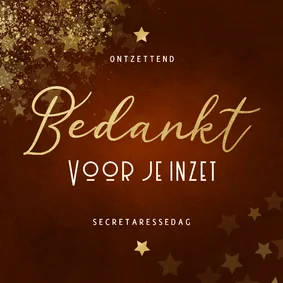 Bedankt collega voor je inzet kaartje roestkleur 