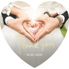 Bedankt fotokaart trouwen in hartvorm