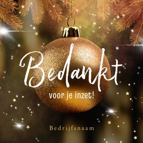 Bedankt medewerkers inzet kerstbal dennentakjes sterren