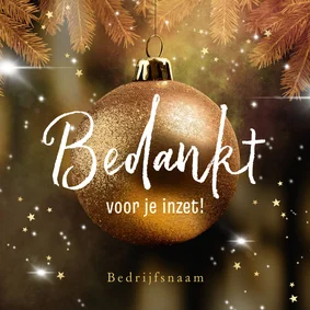 Bedankt medewerkers inzet kerstbal dennentakjes sterren