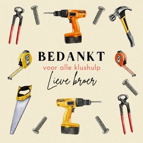 Bedankt voor het klussen met gereedschap illustraties