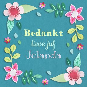 Bedanktkaart lieve juf