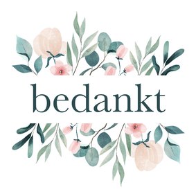 Bedanktkaart met botanische elementen