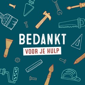 Bedanktkaart met gereedschap