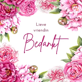 Bedanktkaart pioenrozen