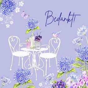 Bedanktkaart tuinsetje bloemen