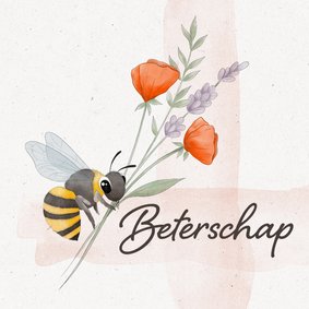 Beterschap - bij met bloemen