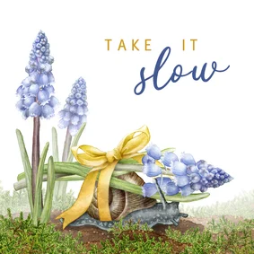 Beterschap burn out blauw druifje met slak