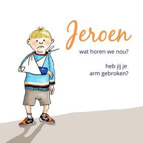 Beterschap jongen gebroken arm