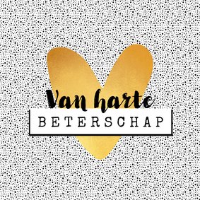 Beterschap kaart hip stipjes hartje