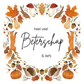 Beterschap kaart in herfst sfeer 