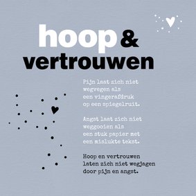 Beterschap met gedicht over hoop en vertrouwen