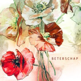 Beterschapkaart kleurrijk bouquet vintage