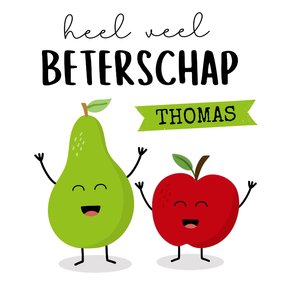 Beterschapkaart met appel en peer