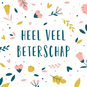 Beterschapkaart met bloemenpatroon