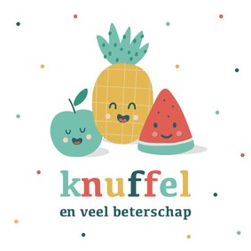 Beterschapkaart met schattig fruit