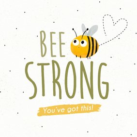 Beterschapskaart bee strong met een bij