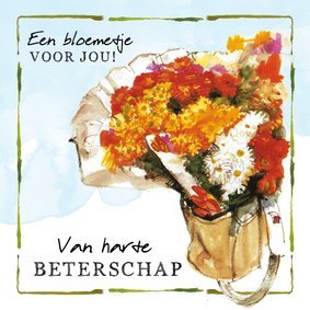 Beterschapskaart Bloemen in een fietstas