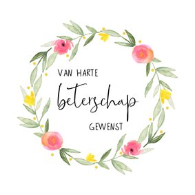 Beterschapskaart bloemenkrans