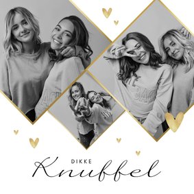 Beterschapskaart dikke knuffel fotokaart hartjes goud