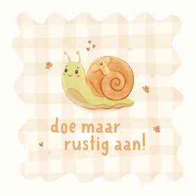Beterschapskaart doe maar rustig aan met slakje
