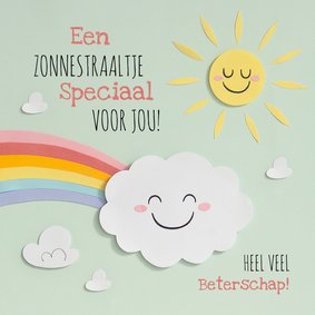 Beterschapskaart een zonnestraaltje speciaal voor jou wolkje