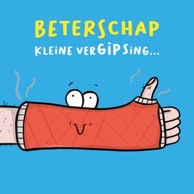 Beterschapskaart gips arm kleine vergipsing...