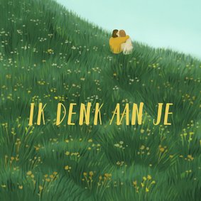 Beterschapskaart graslandschap en knuffel