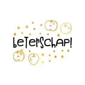 Beterschapskaart hip met gouden appels en confetti