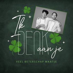 Beterschapskaart ik denk aan je klavertjes vier foto