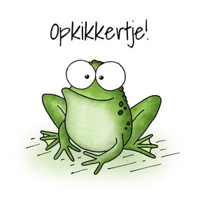 Beterschapskaart kikker - Opkikkertje!