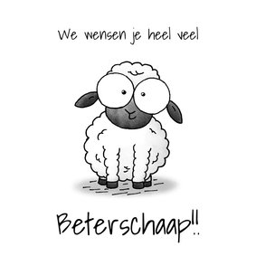 Beterschapskaart lammetje - Heel veel beterschaap!