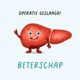 Beterschapskaart lever operatie transplantatie geslaagd